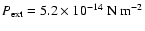 $P_{\rm ext} = 5.2\times 10^{-14}~\rm {N~m}^{-2}$