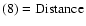 $\rm (8)=Distance$