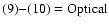 $\rm (9){-}(10)=Optical$