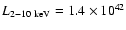 $L_{2-10~\rm keV}=1.4\times 10^{42}$