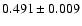 $0.491 \pm 0.009$