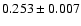 $0.253 \pm 0.007$