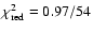 $\chi^2_{\rm
red}=0.97/54$