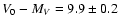 $V_{0}-M_{V} = 9.9 \pm 0.2$