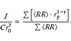 \begin{displaymath}\frac{{\cal I}}{C r_0^\gamma }=\frac{\sum{\left[\langle RR\ra...
...t r_{\rm p}^{1-\gamma}\right]}}{\sum{\langle RR\rangle}}
\cdot
\end{displaymath}