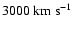 $3000~{\rm km~ s}^{-1}$