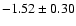 $-1.52\pm0.30$