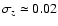 $\sigma_z\simeq0.02$
