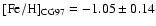 ${\rm [Fe/H]}_{\rm CG97}=-1.05\pm0.14$