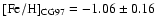 ${\rm [Fe/H]}_{\rm CG97}=-1.06\pm0.16$