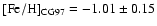 ${\rm [Fe/H]}_{\rm CG97}=-1.01\pm0.15$