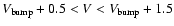 $V_{\rm bump}+0.5< V < V_{\rm bump}+1.5$