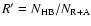 $R'=N_{\rm HB}/N_{\rm R+A}$