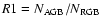$R1=N_{\rm AGB}/N_{\rm RGB}$