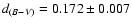 $d_{(B-V)}=0.172\pm0.007$