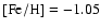${\rm [Fe/H]}=-1.05$