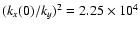 $(k_x(0)/k_y)^2 = 2.25 \times 10^4$