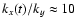 $k_x(t)/k_y \approx 10$