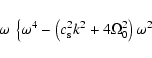 \begin{displaymath}\omega ~ \left\{ \omega^4 - \left( c_{\rm s}^2 k^2 + 4 \Omega_0^2 \right)
\omega^2 \right.
\end{displaymath}