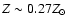 $Z \sim 0.27Z_\odot$