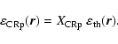 \begin{displaymath}\varepsilon_{\rm CRp}(\vec{r}) = X_{\rm CRp}~ \varepsilon_{\rm th}(\vec{r}).
\end{displaymath}