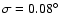 $\sigma = 0.08\hbox {$^\circ $ }$