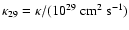 $\kappa_{29} = \kappa/(10^{29}
\mbox{ cm}^2 \mbox{ s}^{-1})$