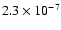 $2.3 \times 10^{-7}$