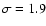 $\sigma =1.9$