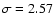 $\sigma =2.57$