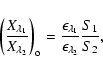 \begin{displaymath}\left ( {X_{\lambda _1} \over X_{\lambda _2}} \right )_{\rm o...
...{\lambda _1} \over \epsilon_{\lambda _2}} {{S_1} \over {S_2}},
\end{displaymath}
