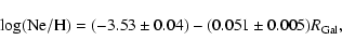 \begin{displaymath}{\rm log(Ne/H)} = (-3.53\pm0.04) - (0.051\pm0.005)R_{\rm Gal},
\end{displaymath}