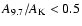 $A_{9.7}/A_{\rm K} < 0.5$