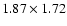 $1.87\times1.72$