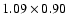 $1.09\times0.90$