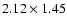 $2.12\times1.45$