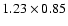 $1.23\times0.85$
