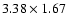 $3.38\times1.67$