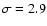 $\sigma =2.9$