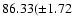 $86.33(\pm1.72$