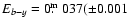 $E_{b-y}=0\hbox{$.\!\!^{\rm m}$ }037(\pm0.001$