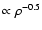 $\propto
\rho ^{-0.5}$