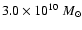 $3.0 \times 10^{10}~M_{\odot}$
