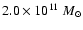 $2.0 \times 10^{11}~M_{\odot}$