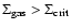 $\Sigma_{\rm gas} > \Sigma_{\rm
crit}$