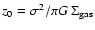 $z_0=\sigma^2/\pi G \: \Sigma_{\rm gas}$