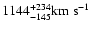 $1144^{+234}_{-145} {\rm km~s^{-1}}$