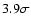 $3.9\sigma$