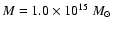 $M=1.0\times10^{15}~M_{\odot}$
