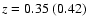 $z=0.35\;(0.42)$